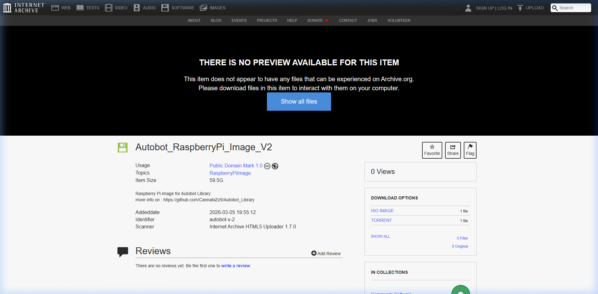 Download the .bin image file